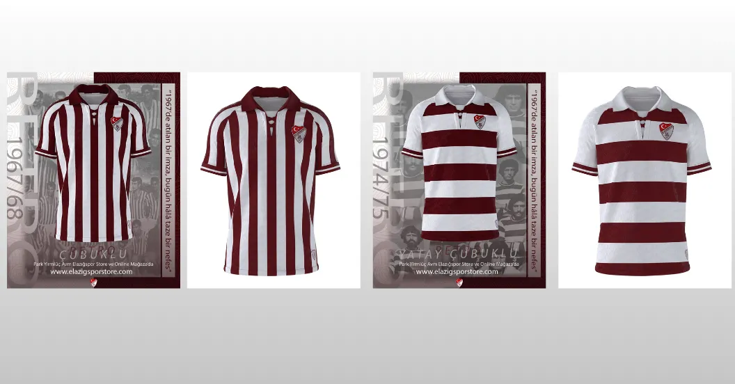 Elazığspor Store’den Nostalji Rüzgârı: 1967–1968 Sezonu ve 1974–1975 Sezonu Retro Formalar Satışta!